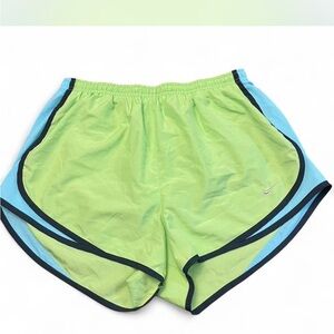 Nike Women's Lime and Aqua Athletic Shorts